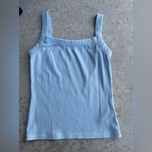 American Eagle Outfitters Sky Blue Ribbed Tank Top
